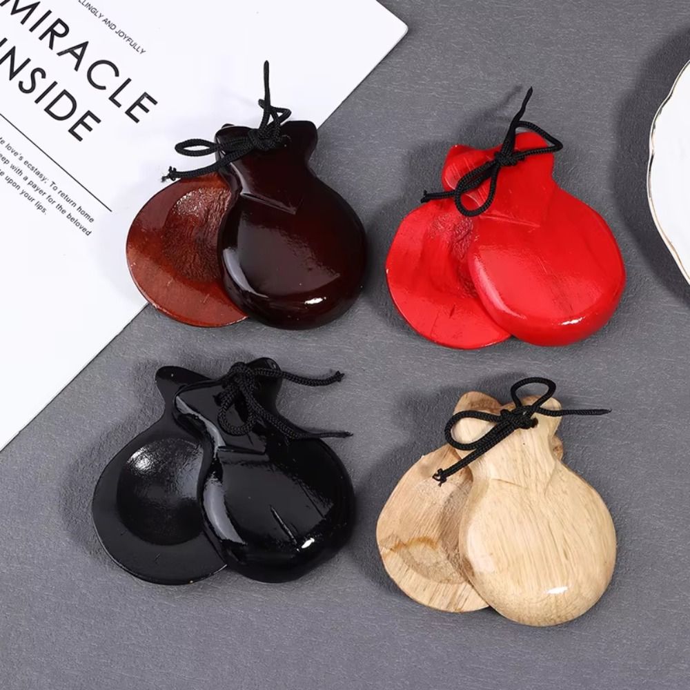 Castanet Flamenco - Kastanyet Kayu Orff Percussion Desain Tradisional
