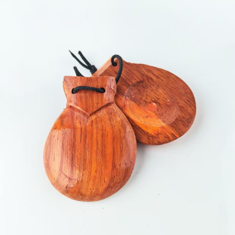 Castanet Flamenco - Kastanyet Kayu Orff, Desain Tradisional, Kastanyet